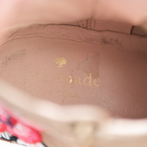 Kate Spade Bellville Ankle Boot Suede Floral Embroidered Bootie Tassel Tan 9 - Picture 7 of 12